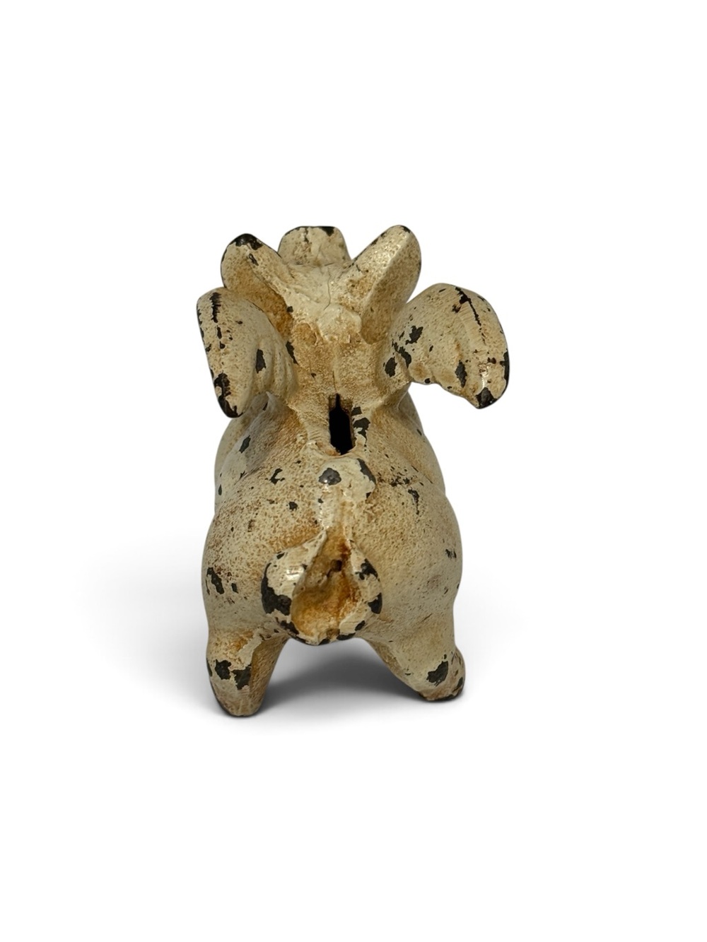 ❌RESERVED❌Cast Iron Flying Piggy Bank Figurine in Chippy Cream - Picture 5 of 12